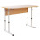 2-seater student desk without shelf, height-adjustable, No. 3–5