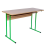 2-seater table with a shelf, on a square metal tube, height group No. 6