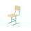 T-shaped student chair with a round tube frame, size group 5–7