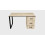 Teacher's desk with a metal frame and a side cabinet