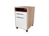 Cabinet with a door, a drawer, and a niche on wheels